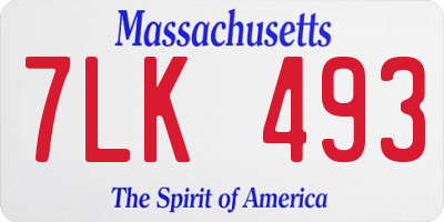 MA license plate 7LK493