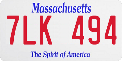 MA license plate 7LK494