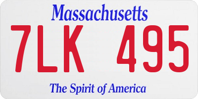 MA license plate 7LK495