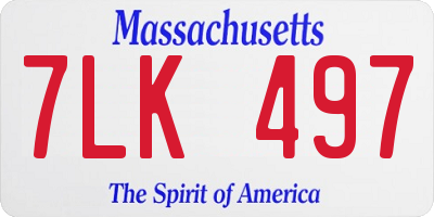 MA license plate 7LK497