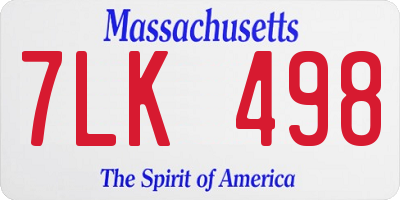 MA license plate 7LK498