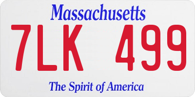MA license plate 7LK499