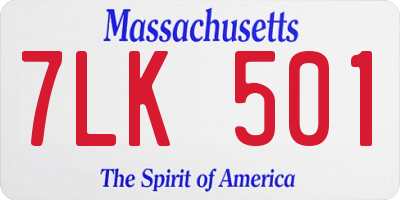 MA license plate 7LK501