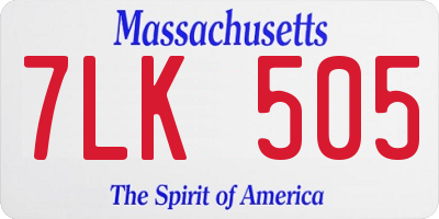 MA license plate 7LK505