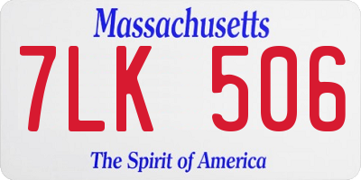 MA license plate 7LK506