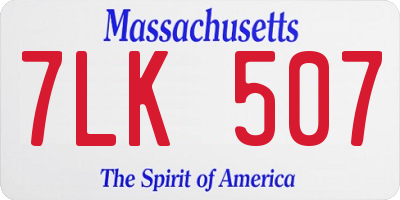 MA license plate 7LK507