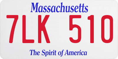 MA license plate 7LK510