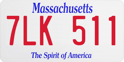 MA license plate 7LK511