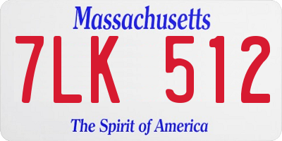 MA license plate 7LK512