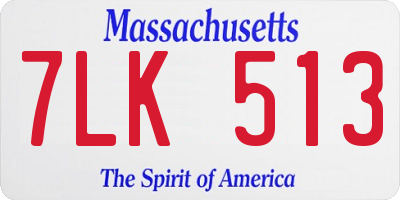 MA license plate 7LK513