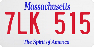 MA license plate 7LK515