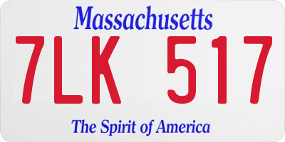 MA license plate 7LK517