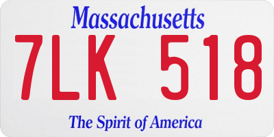 MA license plate 7LK518