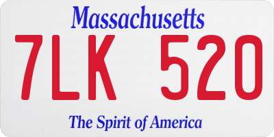 MA license plate 7LK520
