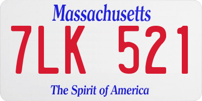 MA license plate 7LK521