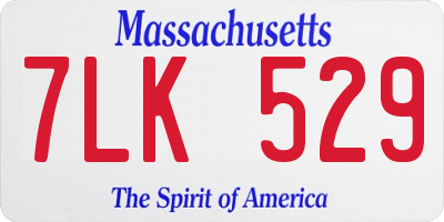 MA license plate 7LK529