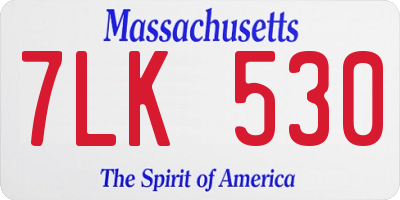 MA license plate 7LK530