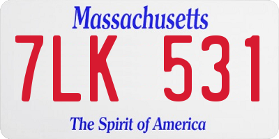 MA license plate 7LK531