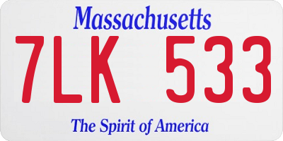 MA license plate 7LK533
