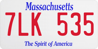 MA license plate 7LK535