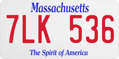 MA license plate 7LK536