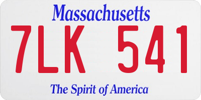 MA license plate 7LK541