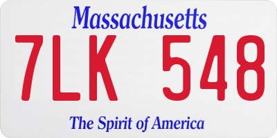 MA license plate 7LK548
