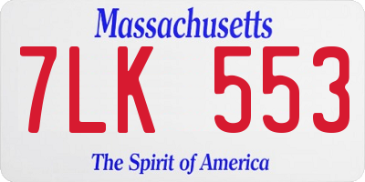 MA license plate 7LK553
