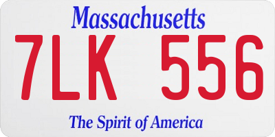 MA license plate 7LK556