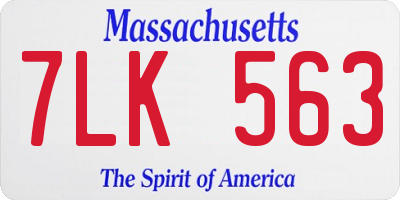 MA license plate 7LK563