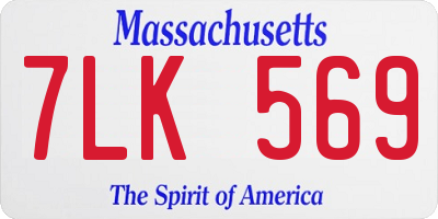 MA license plate 7LK569