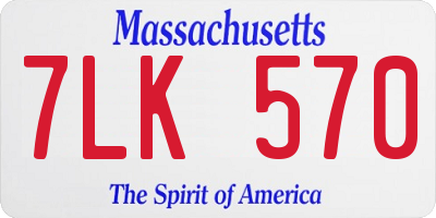 MA license plate 7LK570