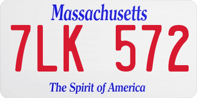 MA license plate 7LK572