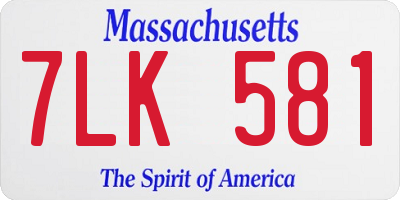 MA license plate 7LK581