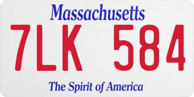 MA license plate 7LK584