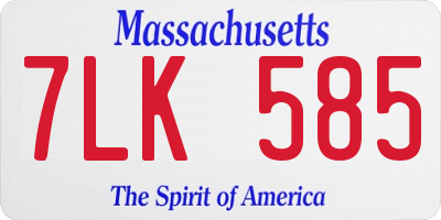 MA license plate 7LK585
