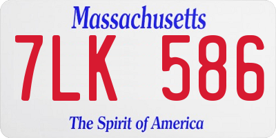 MA license plate 7LK586