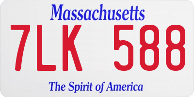 MA license plate 7LK588
