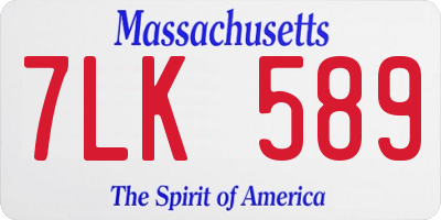 MA license plate 7LK589