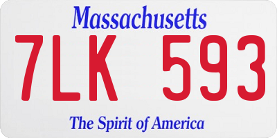 MA license plate 7LK593