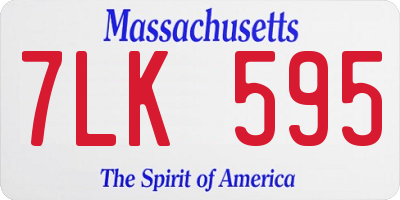 MA license plate 7LK595