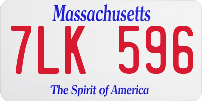 MA license plate 7LK596