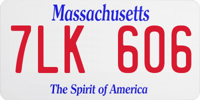 MA license plate 7LK606