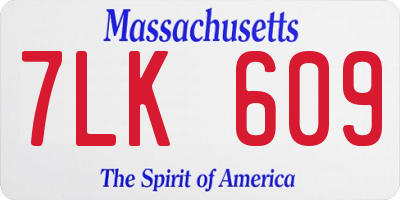 MA license plate 7LK609