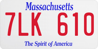 MA license plate 7LK610