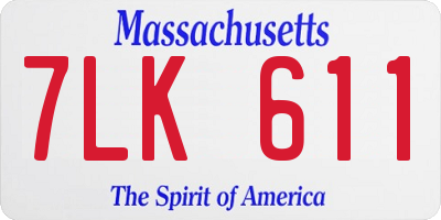 MA license plate 7LK611