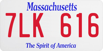 MA license plate 7LK616