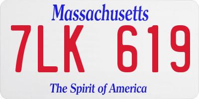 MA license plate 7LK619