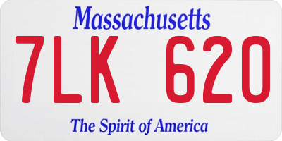 MA license plate 7LK620