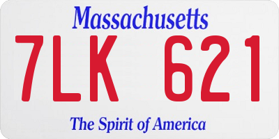 MA license plate 7LK621